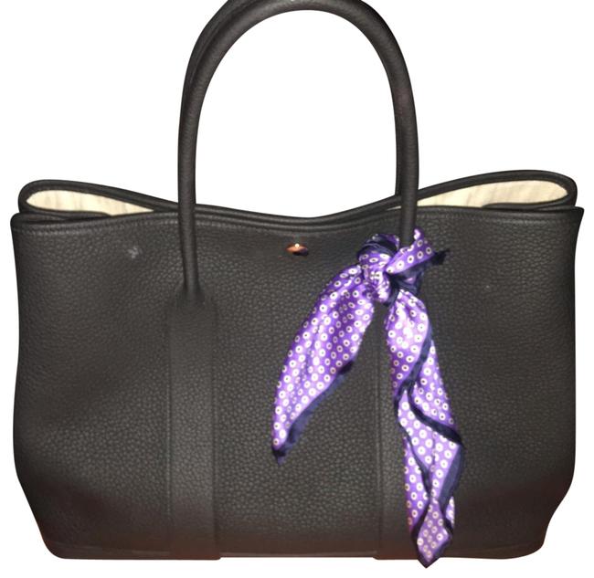 Hermes Garden Party Black Leather Tote