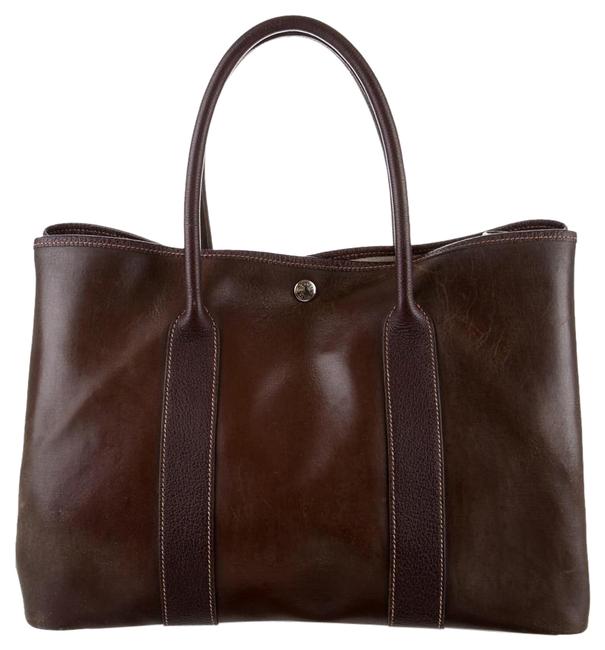 Hermes Garden Party Brown Amazonia &amp; Buffalo Leather Satchel