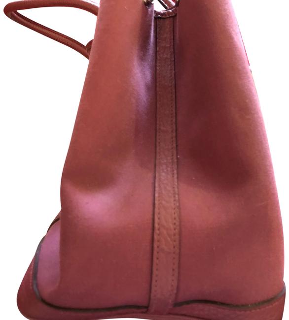 Hermes Garden Party Deep Pink Calfskin Leather &amp; Canvas Satchel