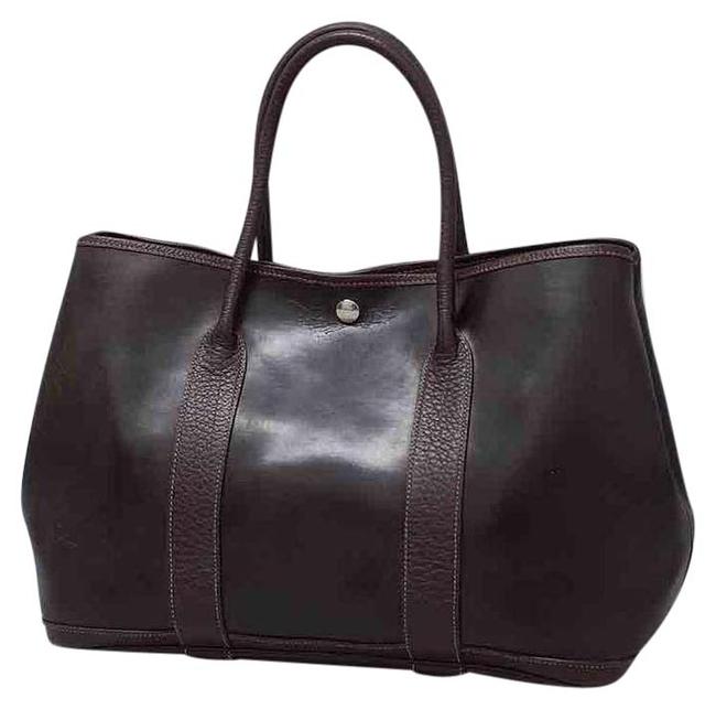 Hermes Garden Party Bag Hand Brown Amazonia Leather Tote