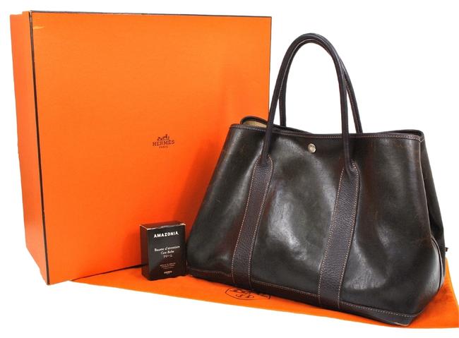 Hermes Garden Party Bag Hand Rk09154 Brown Amazonia Leather Tote