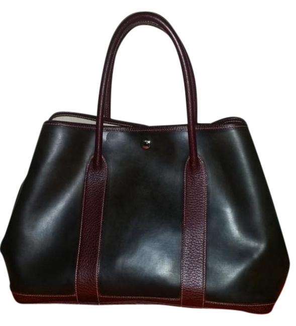 Hermes Garden Party Handbag Brown Leather Tote