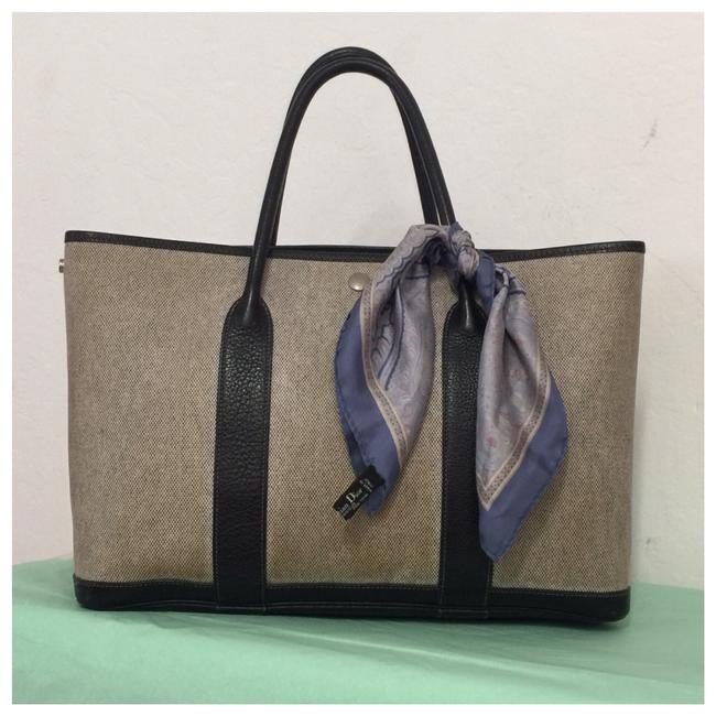 Hermes Garden Party Bag Leather Canvas Tote
