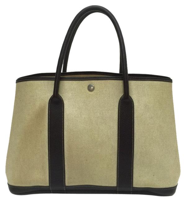 Hermes Garden Party Mm Beige Canvas Tote