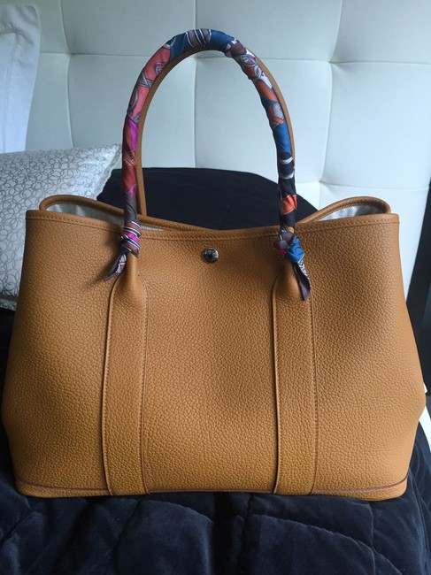 Hermes Garden Party Mm Gold Negonda Leather Tote