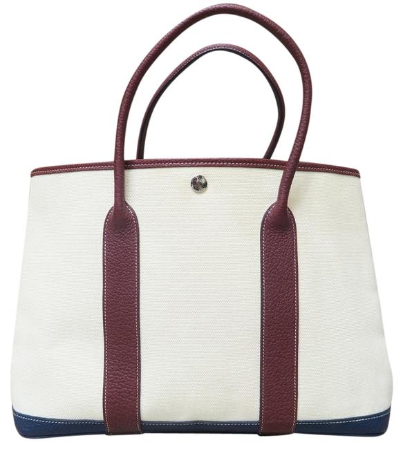 Hermes Garden Party Mm Ivory Toile Shoulder Bag