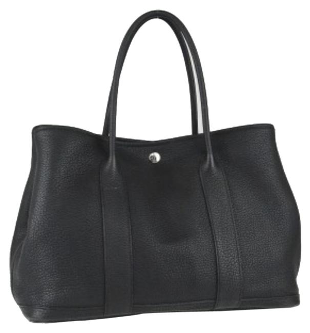 Hermes Garden Party Negonda 36 Mm Noir Black Leather Tote