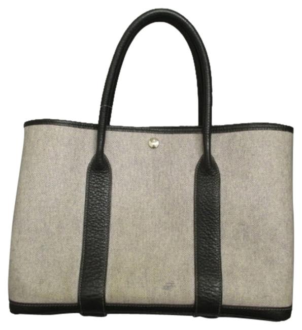 Hermes Garden Party Bag Pm Light Grey Leather Tote