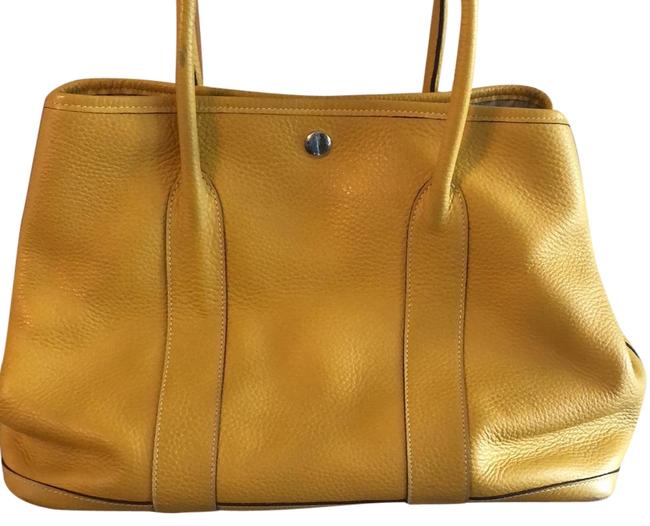 Hermes Garden Party Stamped O In A Square Yellow/ Mustard Tote