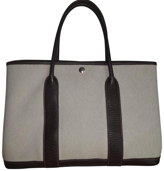 Hermes Garden Party Toile 36 Handbag Natural Canvas/Leather Tote