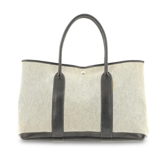 Hermes Garden Party Toile 36 White Canvas Tote
