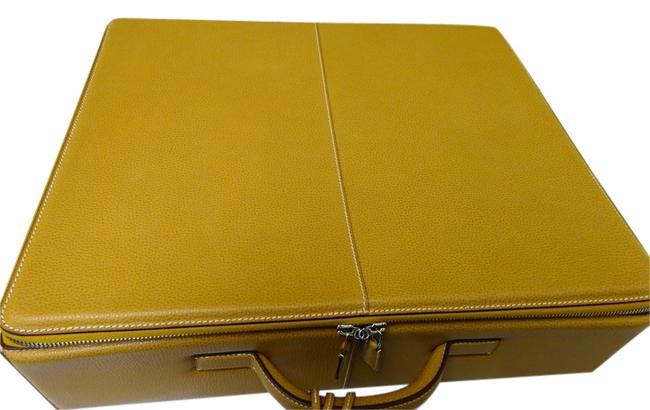 Hermes Gold Leather Weekend/Travel Bag