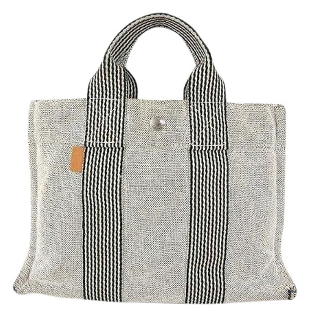 Hermes Bag Gray Canvas Tote