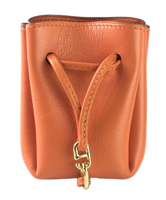 Hermes Gulliver Charm Pouch Orange Leather Wristlet