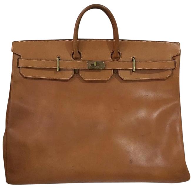 Hermes Hac 45cm Vache Naturelle Brown Leather Weekend/Travel Bag
