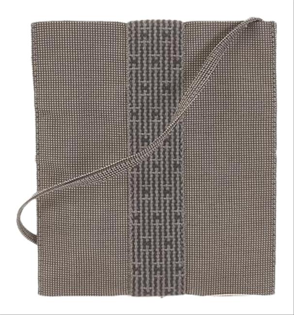 Hermes Her Line Men Women Unisex Pochette Gray Nylon Shoulder Bag