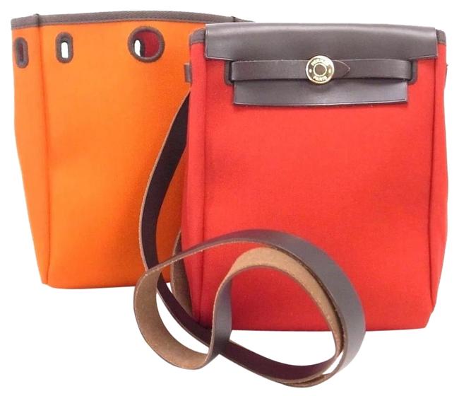 Hermes Her Tpm 2 In One Orange/ Red Cross Body Bag