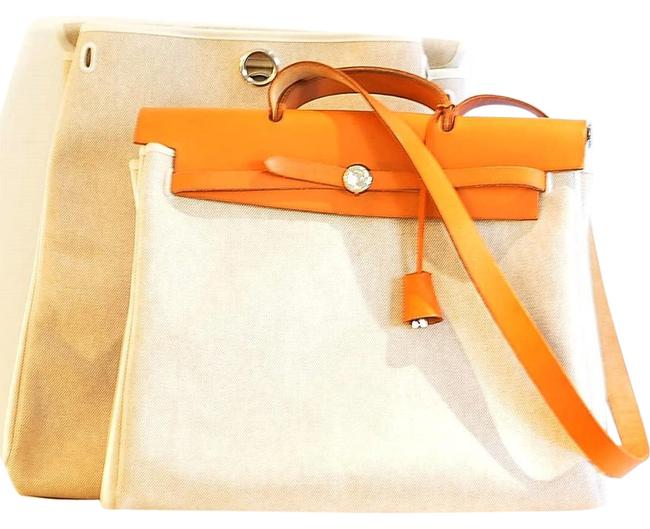 Hermes Herbag 2 in 1 Beige Canvas Tote