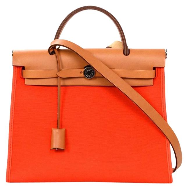 Hermes Herbag 2015 31 Pm Orange Canvas Satchel