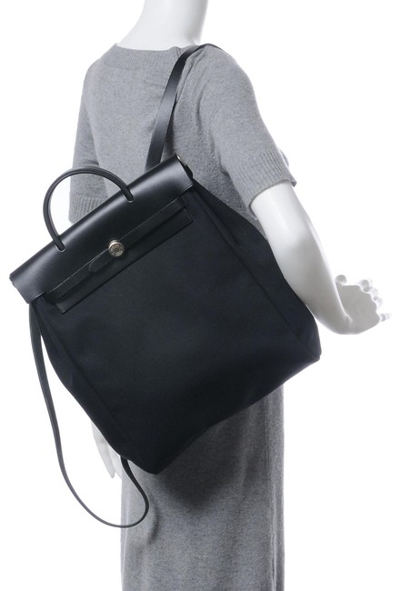 Hermes Herbag A Dos 870131 Black Canvas Backpack