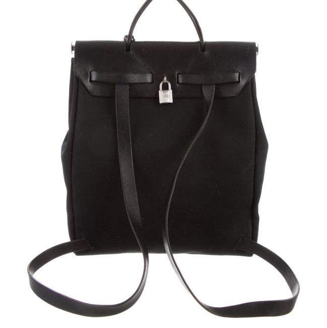 Hermes Herbag Black Toile Backpack