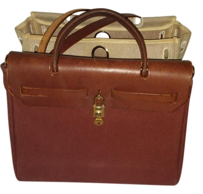 Hermes Herbag Brown/Biege Satchel