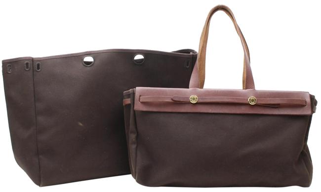 Hermes Herbag Cabas Canvas Black Monogram Tote