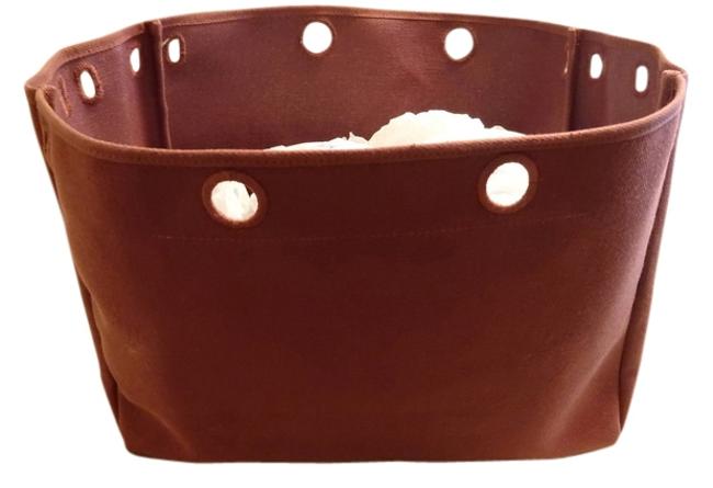 Hermes Herbag Cabas Spare Maroon/Burgundy Canvas Satchel