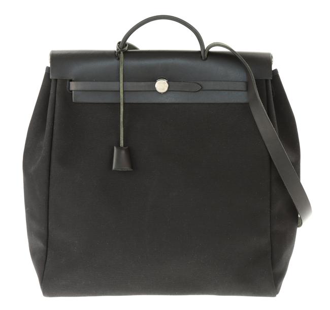 Hermes Herbag Gm Black Canvas Satchel