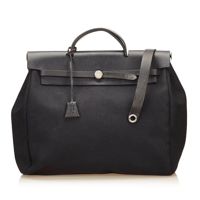 Hermes Herbag Mm Black Canvas X Others Baguette