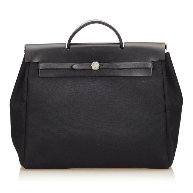 Hermes Herbag Mm Black Fabric Tote