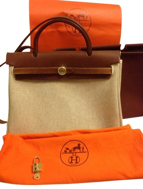Hermes Herbag Pm Beige/ Brown Satchel