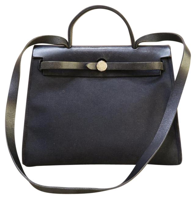 Hermes Herbag Pm Black Canvas Satchel
