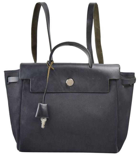 Hermes Herbag A Dos 2 in 1 868112 Black Canvas Backpack