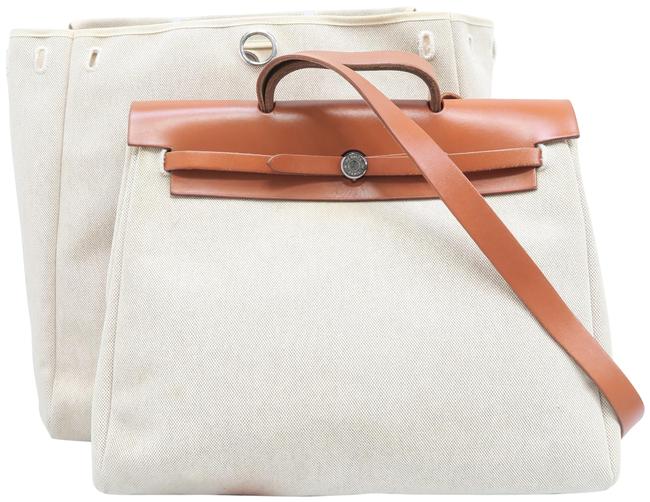 Hermes Herbag Toile Mm Natural Canvas Satchel