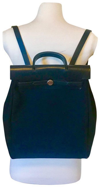 Hermes Herbag Toile Offcier Black Backpack