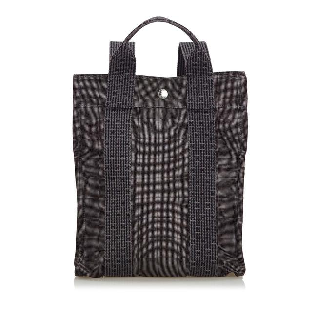 Hermes Herline Pm Gray Canvas Backpack