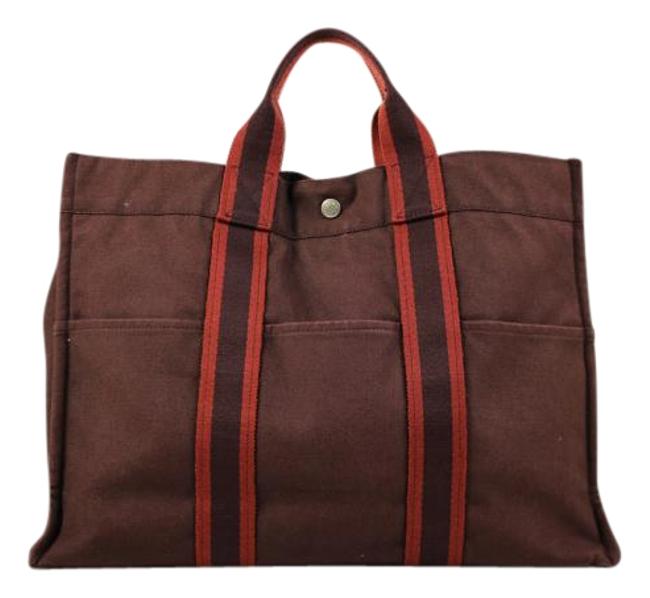Hermes Htl22 Red/Burgundy Tote