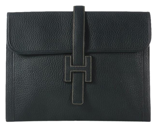 Hermes Indigo Jige G M Clutch
