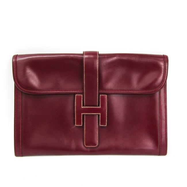Hermes Jige Pm Women's Rouge H Box Calf Leather Clutch