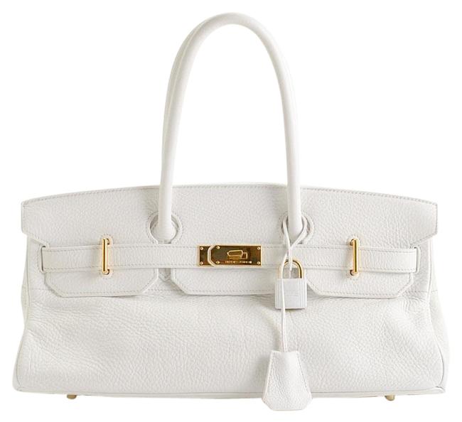 Hermes JPG Birkin Rdc10823 Jpg 42cm White Clemence Leather Shoulder Bag