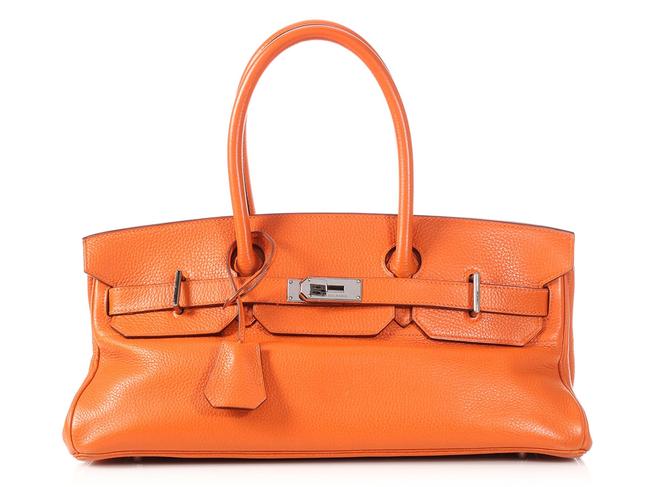 Hermes JPG Shoulder Birkin 42 Clemence Potiron Orange Leather Satchel