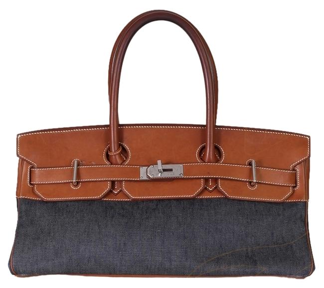 Hermes JPG Birkin 42cm Denim Barcenia Shoulder Bag