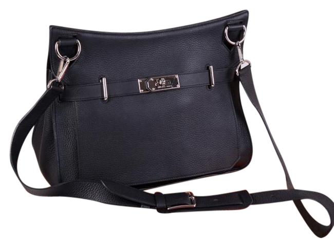 Hermes Jypsiere 34 Black Leather Cross Body Bag
