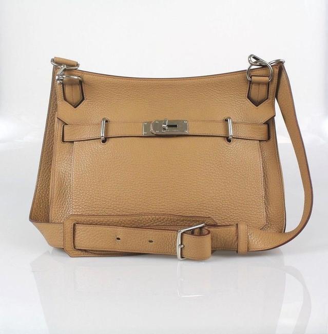 Hermes Jypsiere Canopee 34 Cm Camel Clemence Leather Messenger Bag
