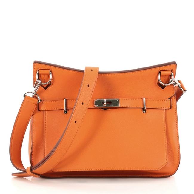 Hermes Jypsiere Handbag Swift 28 Orange Leather Cross Body Bag