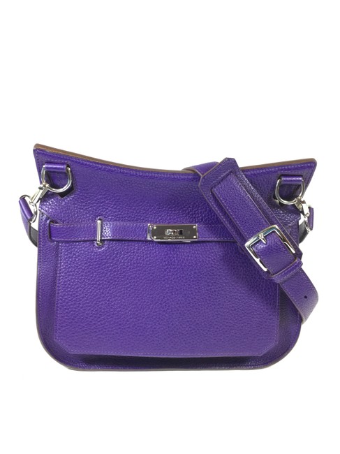 Hermes Jypsiere Purple Leather Shoulder Bag