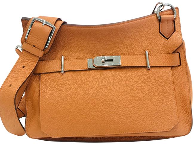 Hermes Jypsiere Taurillon Clemence Orange Leather Shoulder Bag
