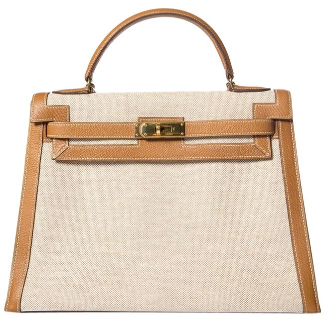 Hermes Kelly 28 Canvas Shoulder Bag