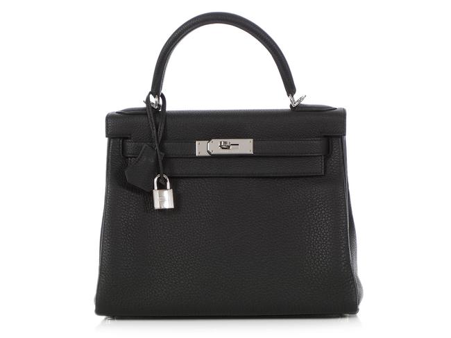 Hermes Kelly 28 Togo Black Calfskin Leather Shoulder Bag